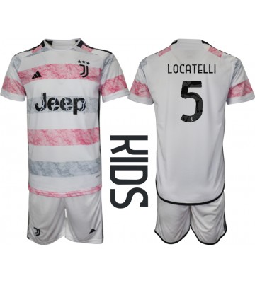 Juventus Manuel Locatelli #5 Replika Babytøj Udebanesæt Børn 2023-24 Kortærmet (+ Korte bukser)